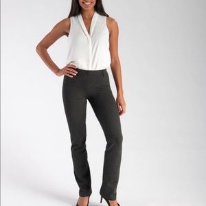 Betabrand Charcoal Straight Cut Yoga Dress Pants